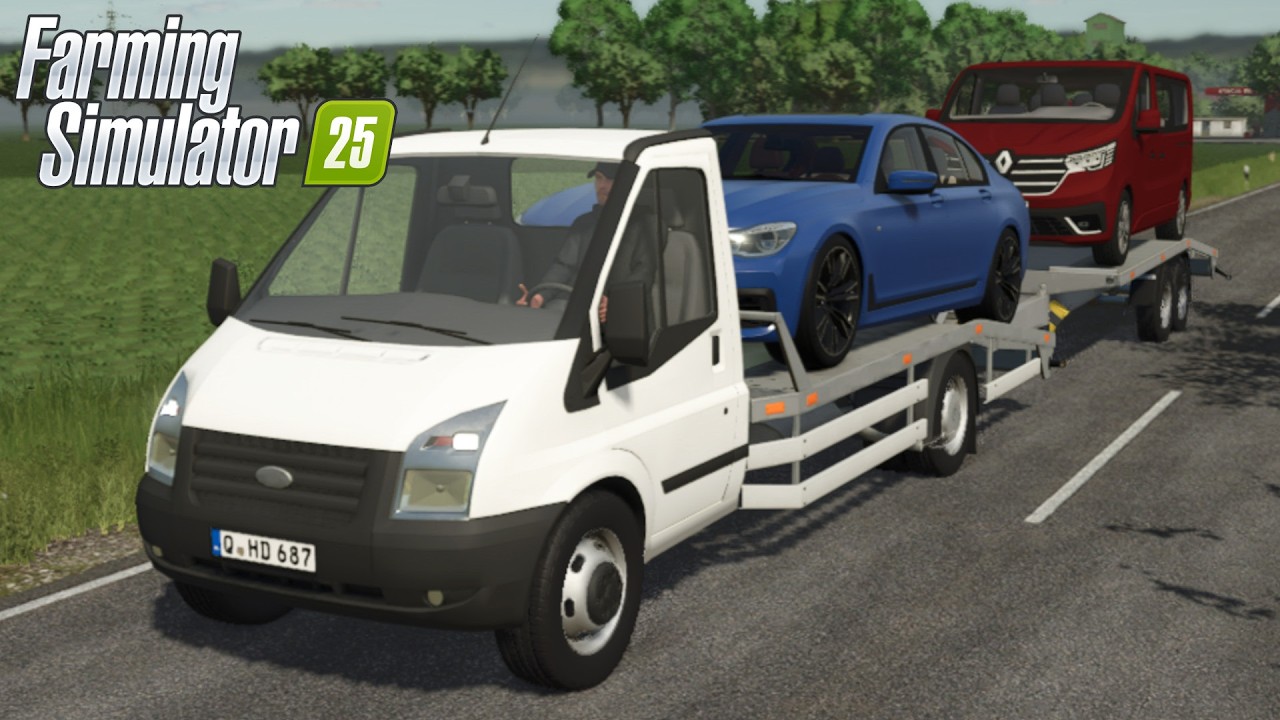 FS25 - TRANSPORTING CARS with TOWTRUCK - CAR MOD for Farming Simulator 2025 ROLEPLAY | FS25 GAMEPLAY