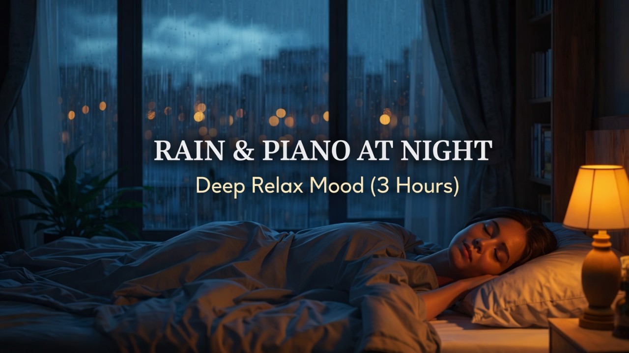 RAIN & PIANO AT NIGHT 🌧🎹 | Deep Relax Mood (3 Hours)