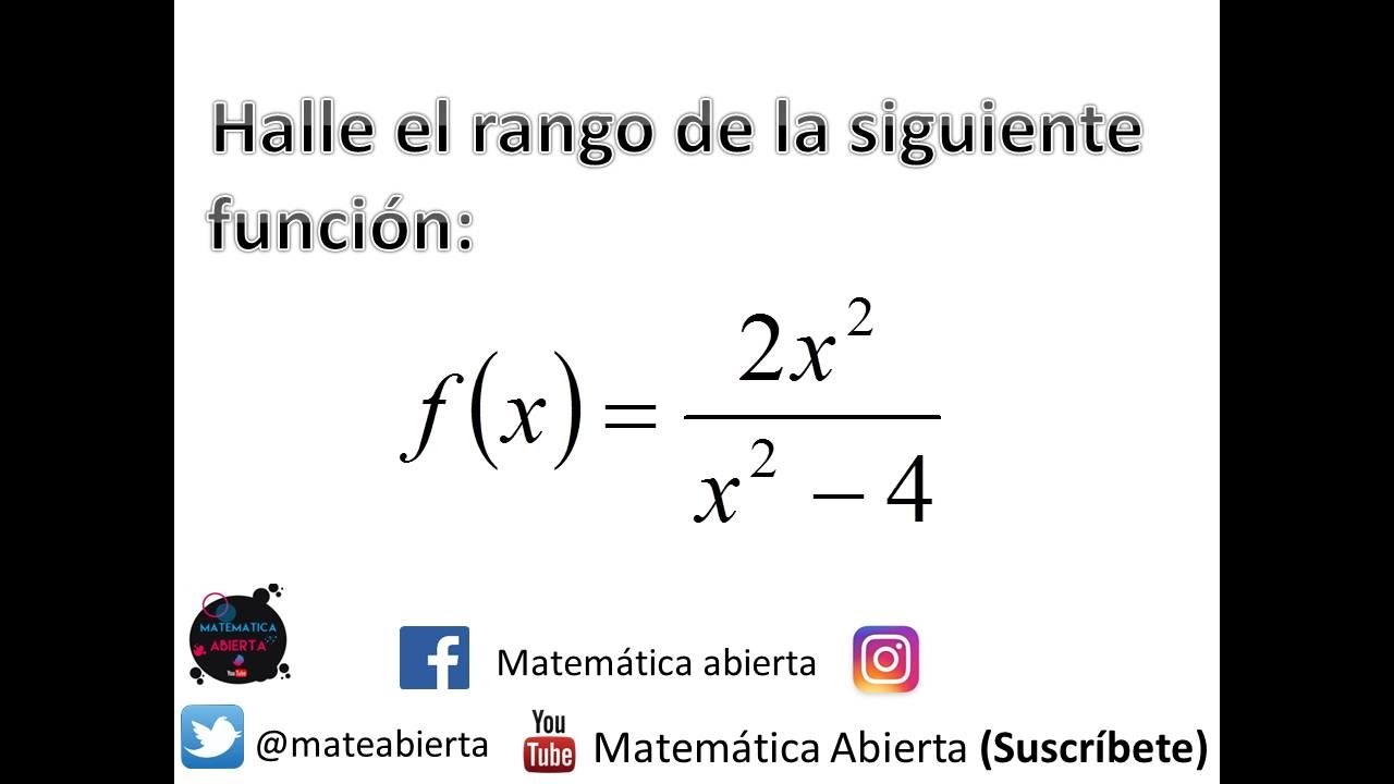 RANGO de una función de FORMA ANALITICA / Ejercicio N° 1 / (Nivel: Medio)