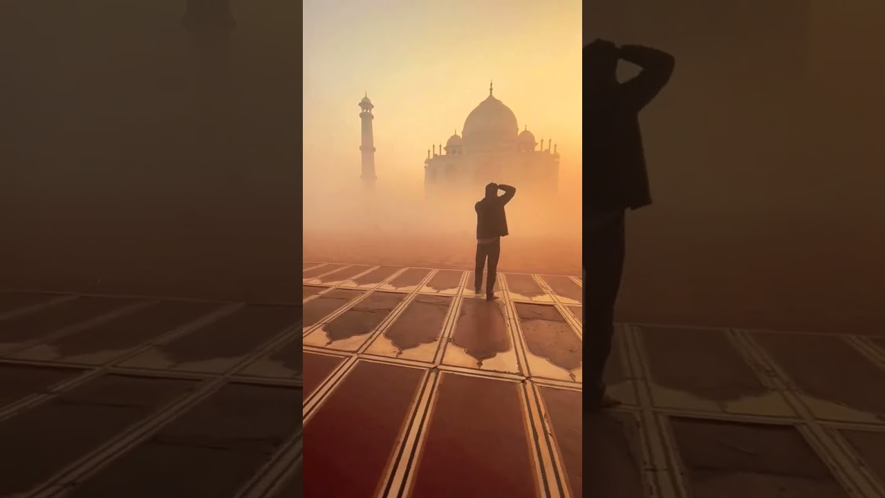 Tajmahal view in winter #viral #shorts #youtubeshorts #up85bikeryogi