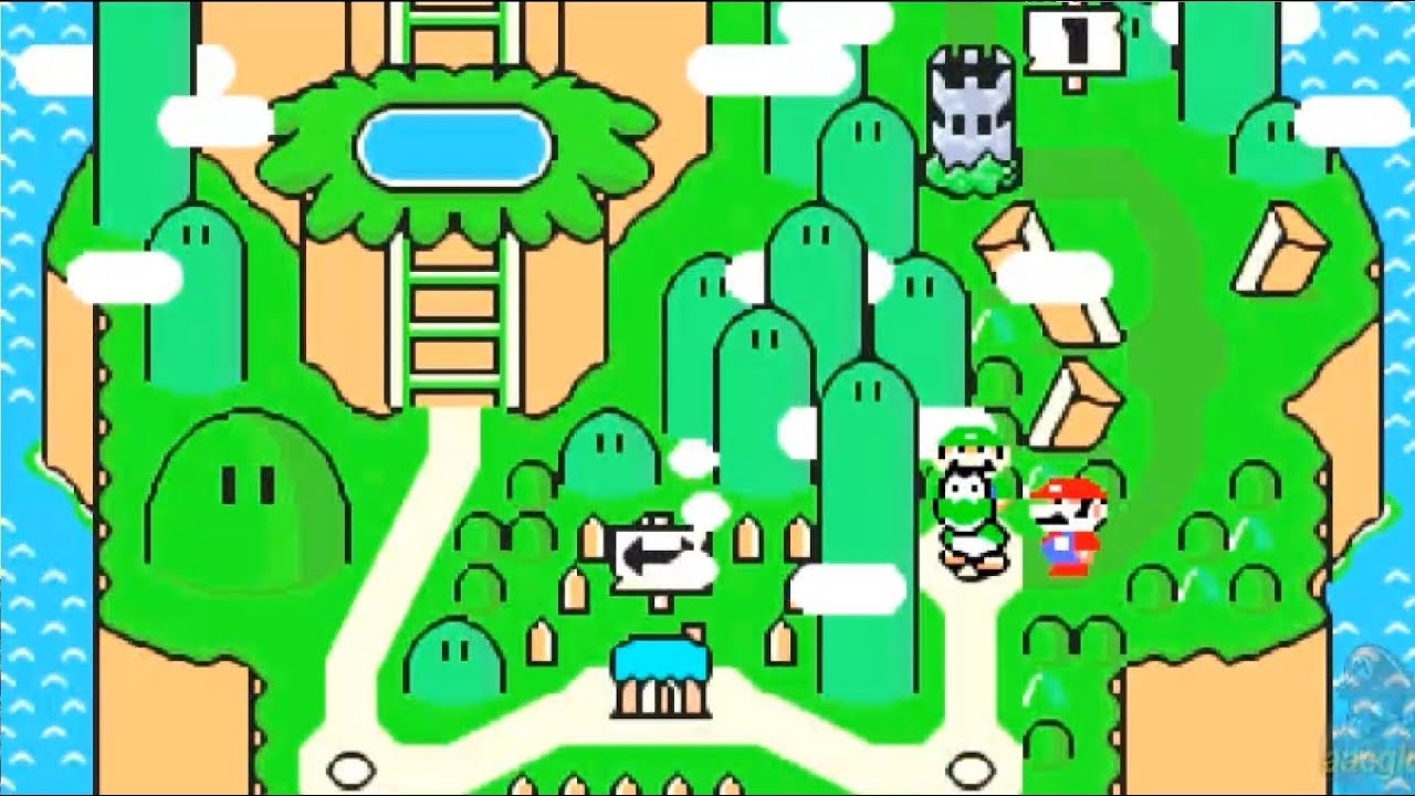 Super Mario World HD REMAKE 100% WORLD 1: Yoshi's Island (Enhanced Graphics)