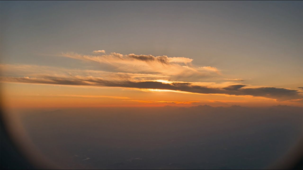 Sunset Airplane Window Above the Clouds ✈️ | Calm Flight Ambience (No Music)