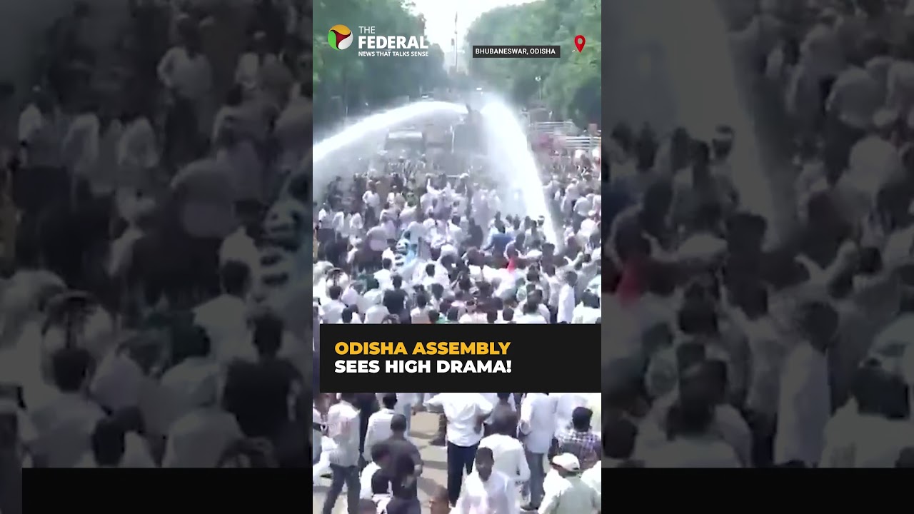 Chaos in Bhubaneswar Congress Workers Protest Suspension of MLAs