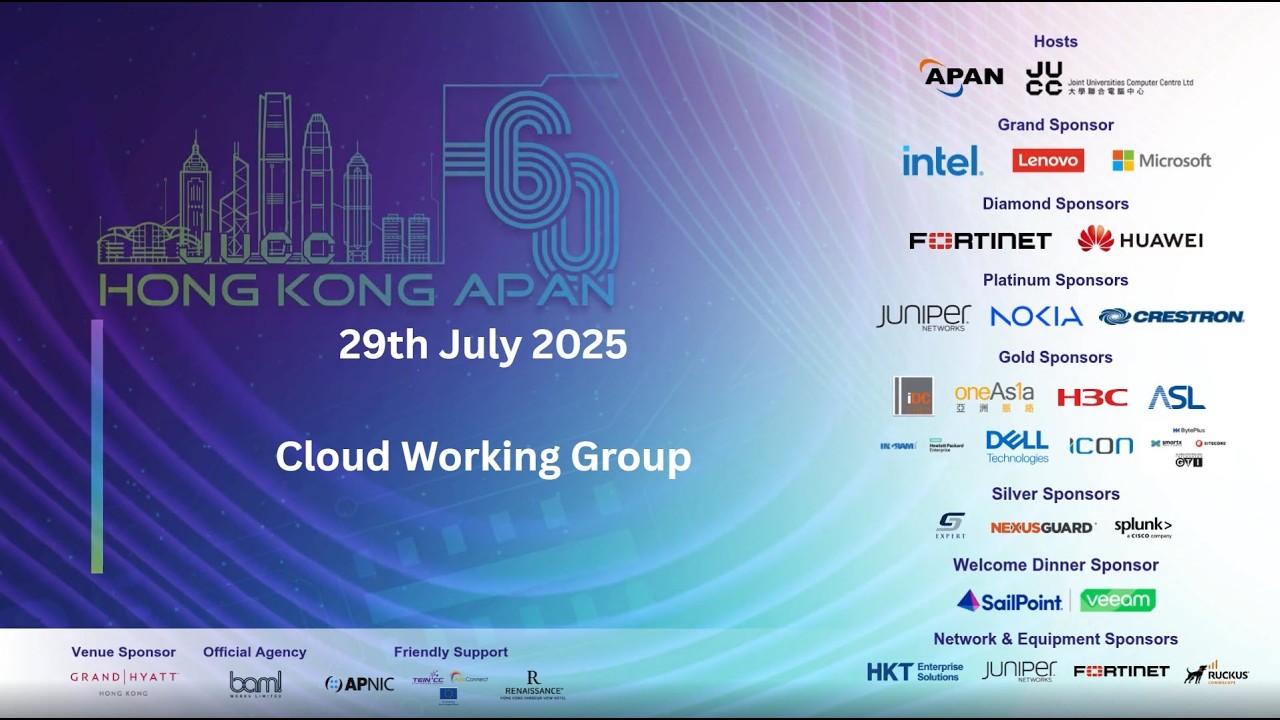 APAN60 : Cloud Working Group, 29th July 2026