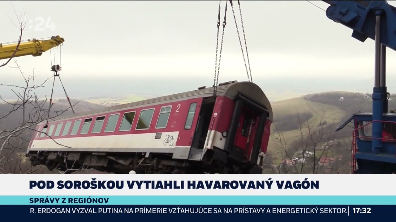 Pod Soro&scaron;kou vytiahli havarovan&yacute; vag&oacute;n 12. 12. 2025 #zsr #zssk #vlaky