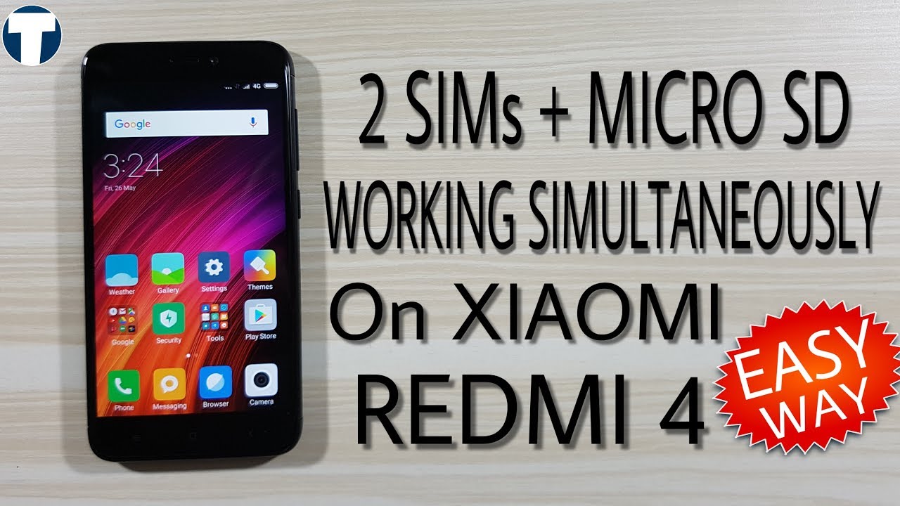 Xiaomi Redmi 4 - 2 SIMs + Micro SD Card Working Simultaneously (Simple & Easy Way)