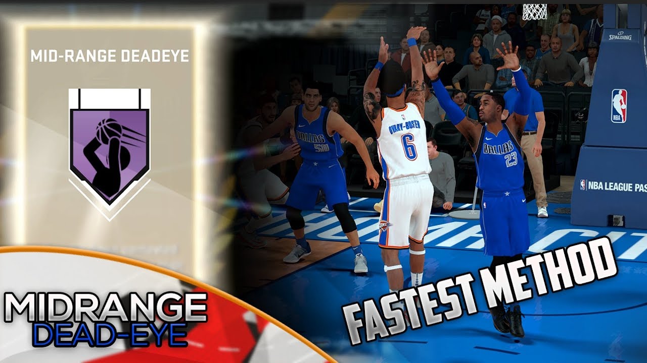NBA 2K18 BADGE TUTORIAL- MID RANGE DEAD EYE FASTEST METHOD