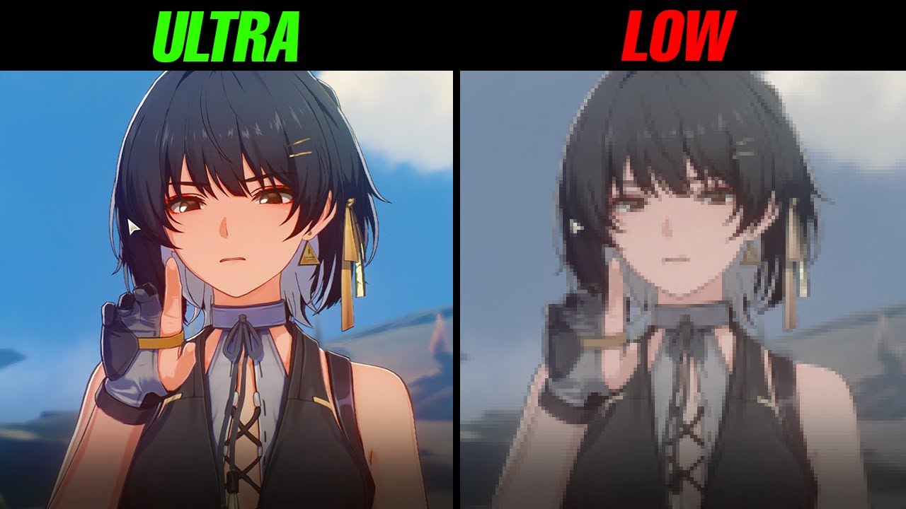 Graphics comparison Ultra to Low Wuthering Waves