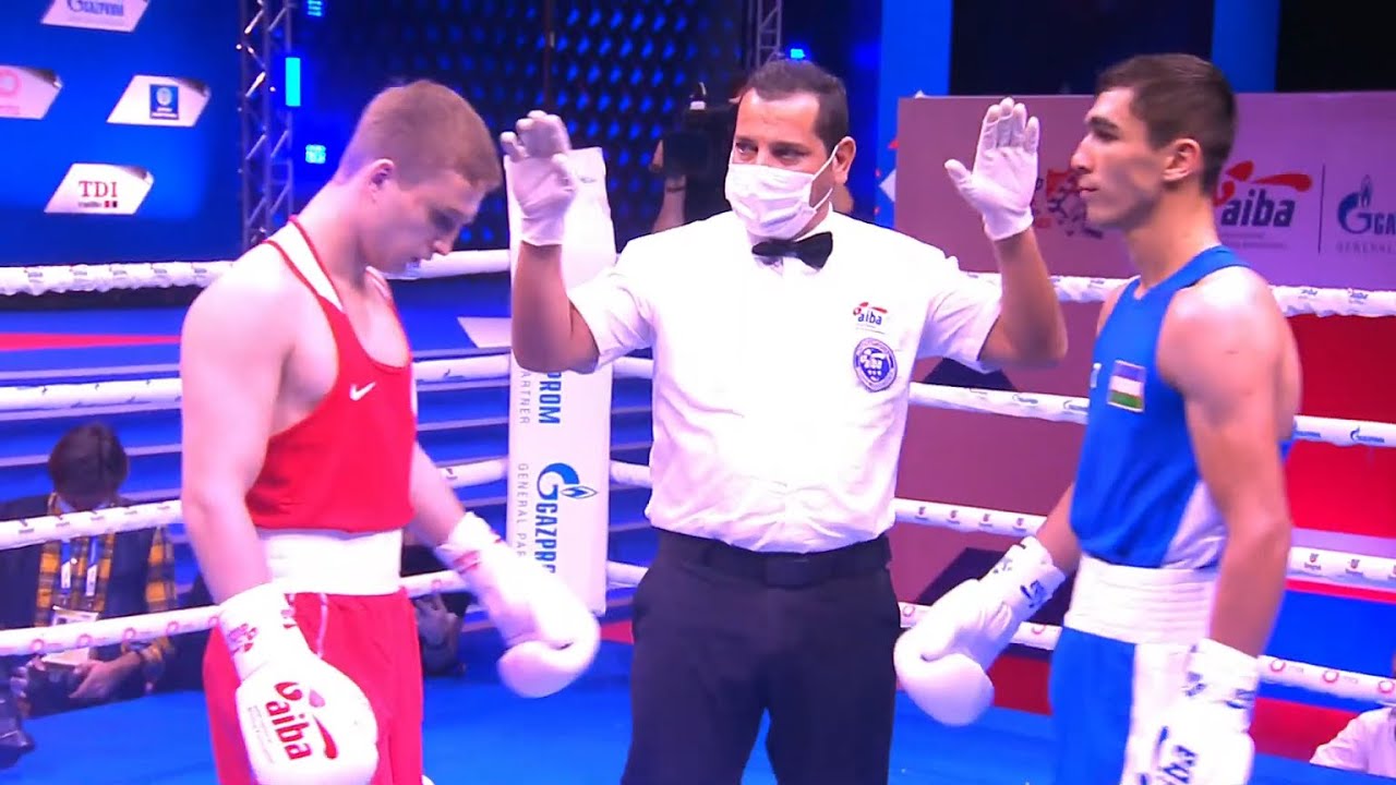 Quarterfinals (60kg) SHUMKOV Vsevolod (RBF) vs  KHALOKOV Abdumalik (UZB) | AIBA WCHs 2021