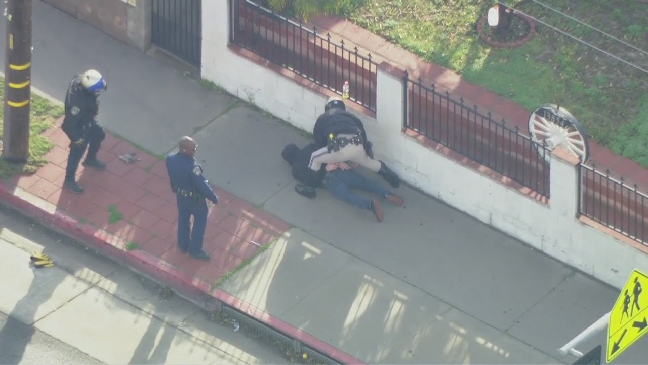 Police Chase: Suspect surrenders in the San Fernando Valley