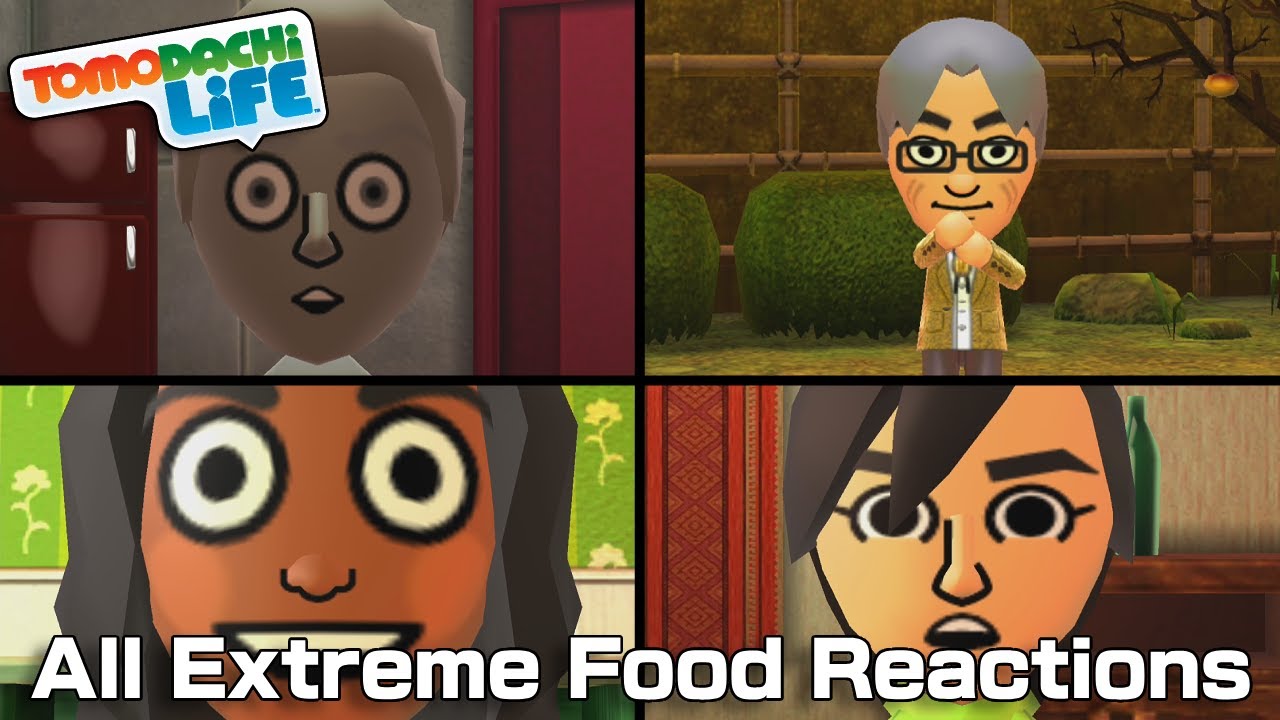 Tomodachi Life - All Extreme Food Reactions