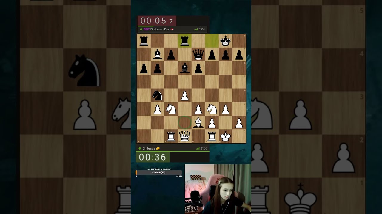 Сыграла с рейтингом 3500+ #chess #шахматы #shorts #chessie