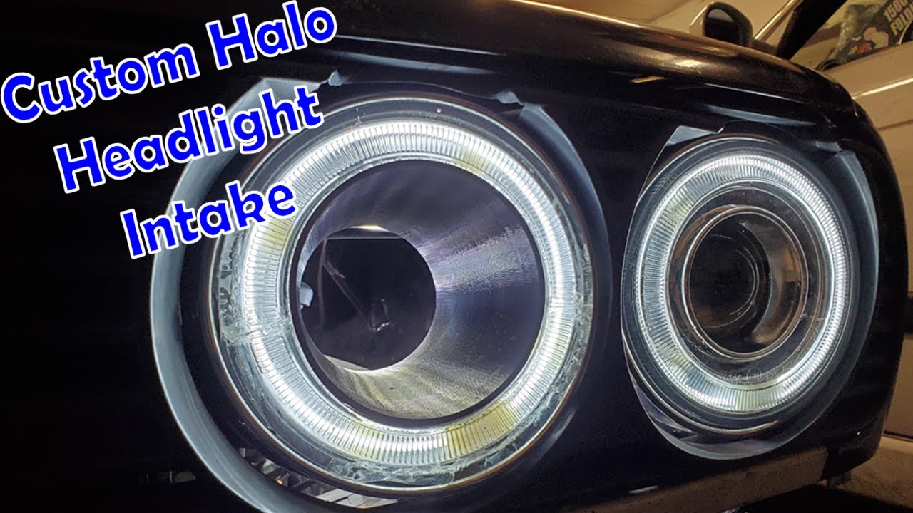 Custom BMW E30 Headlight Intake with CrazyTheGod CCFL Projector Headlights With Halos!