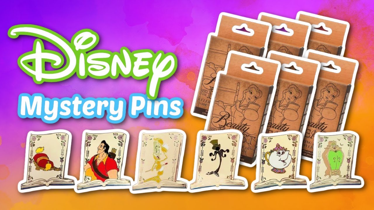 DISNEY MYSTERY PIN UNBOXING 📖💛🥀 Beauty & the Beast 30th Anniversary Mystery Pins