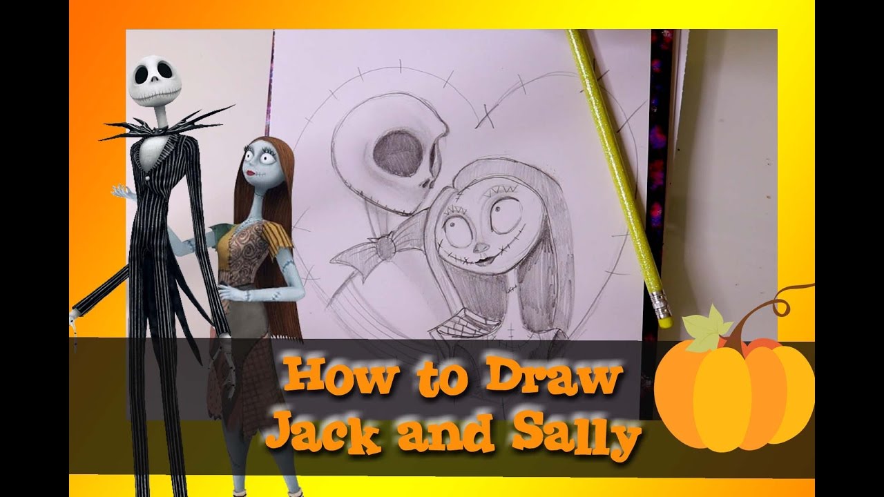 How to Draw JACK AND SALLY Together from Disney's Nightmare Before Christmas - @dramaticparrot