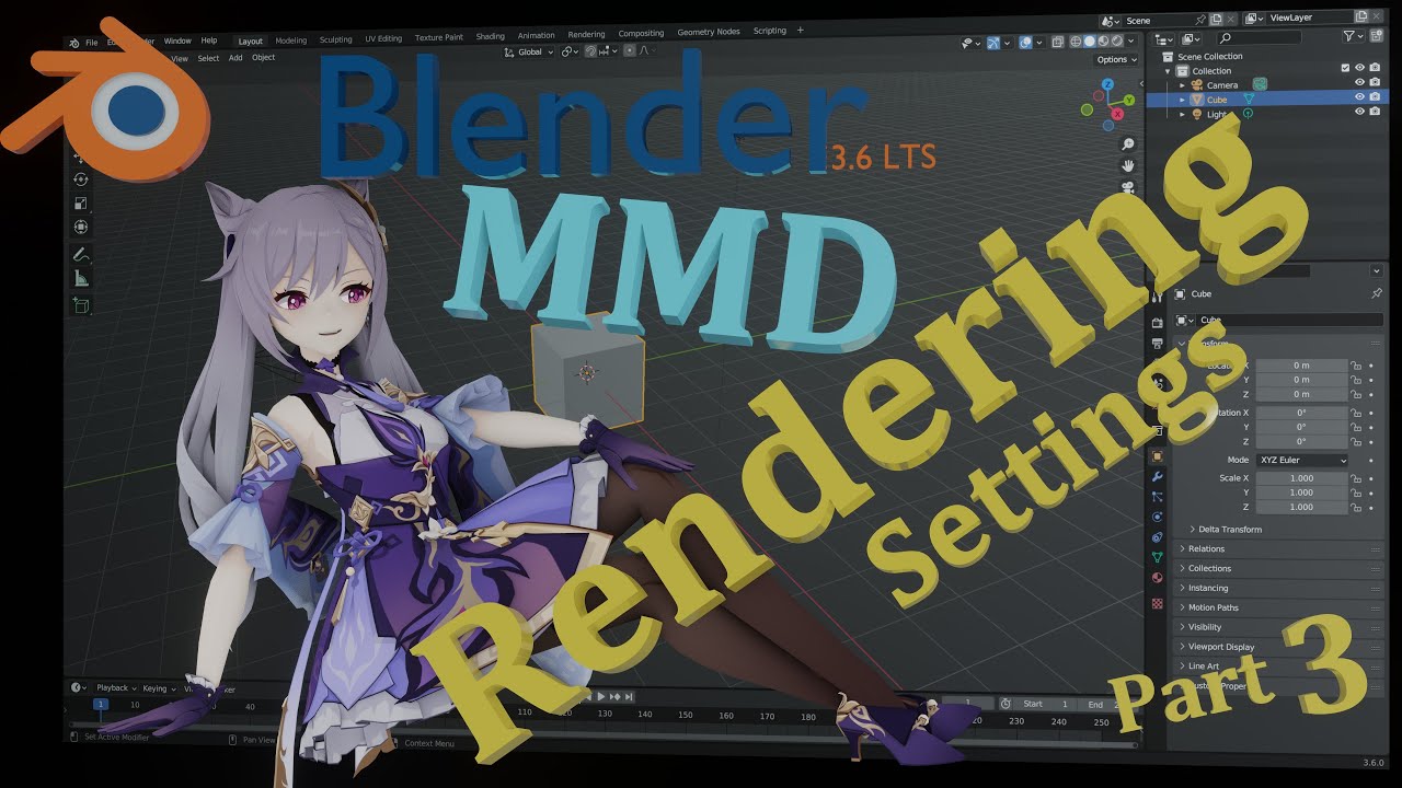 Blender MMD rendering Settings Part 03 - Blender 3.6 LTS - Unscripted long version