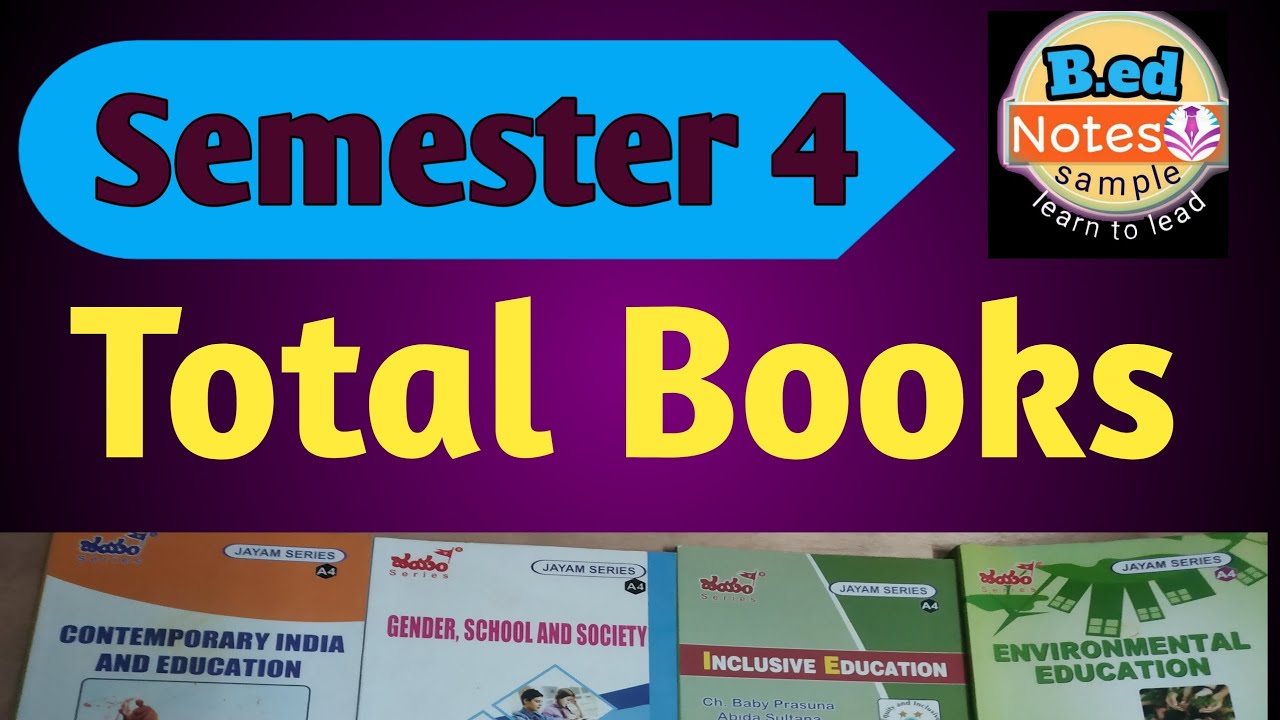 B.ed 4th semester total Books