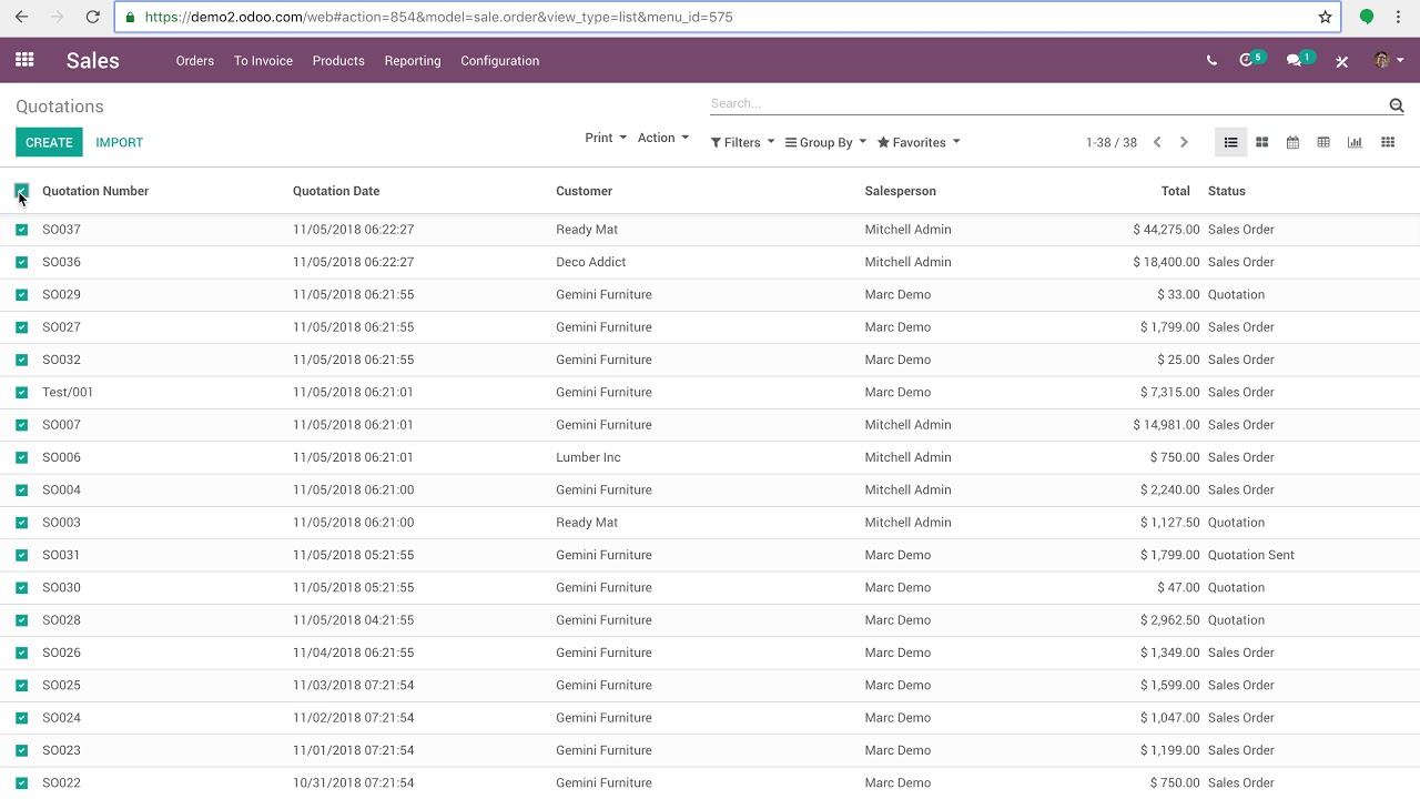 Odoo - Data Export