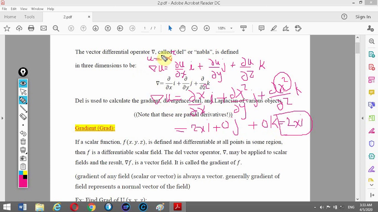 (Gradient, Divergence & Curl (1/3