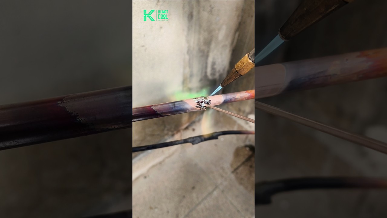 Brazing Copper Pipes: Oxy-Acetylene Torch Kit in Action! #HVAC #Brazing #CopperPipes #AC #ACInstall