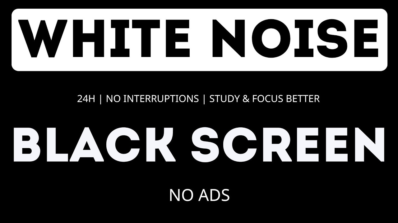 White Noise for Sleep 😴 Black Screen 24H | No Interruptions | Study & Focus Better