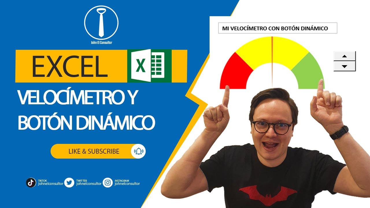EXCEL 2022 Gráfico de velocímetro tacómetro gauge y botón dinámico en excel