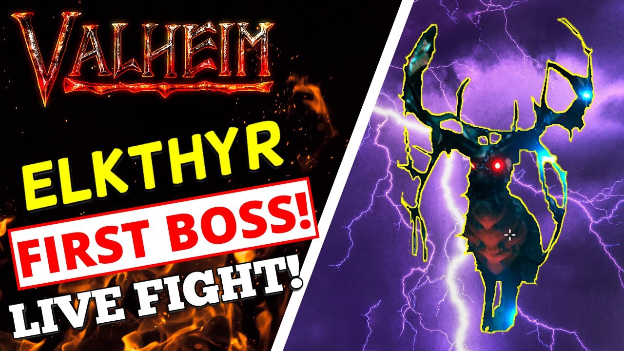 Valheim - FIRST BOSS - Elkthyr - LIVE FIGHT!