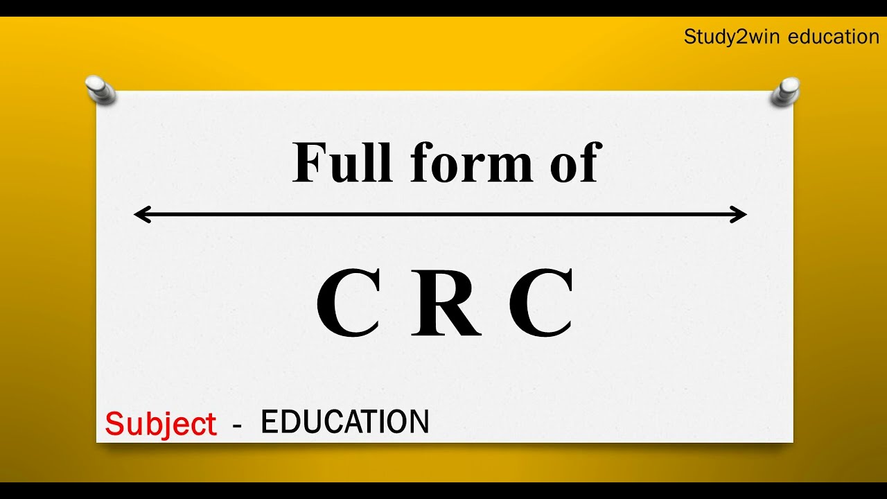 CRC ka full form | Full form of in English  | Subject - EDUCATION