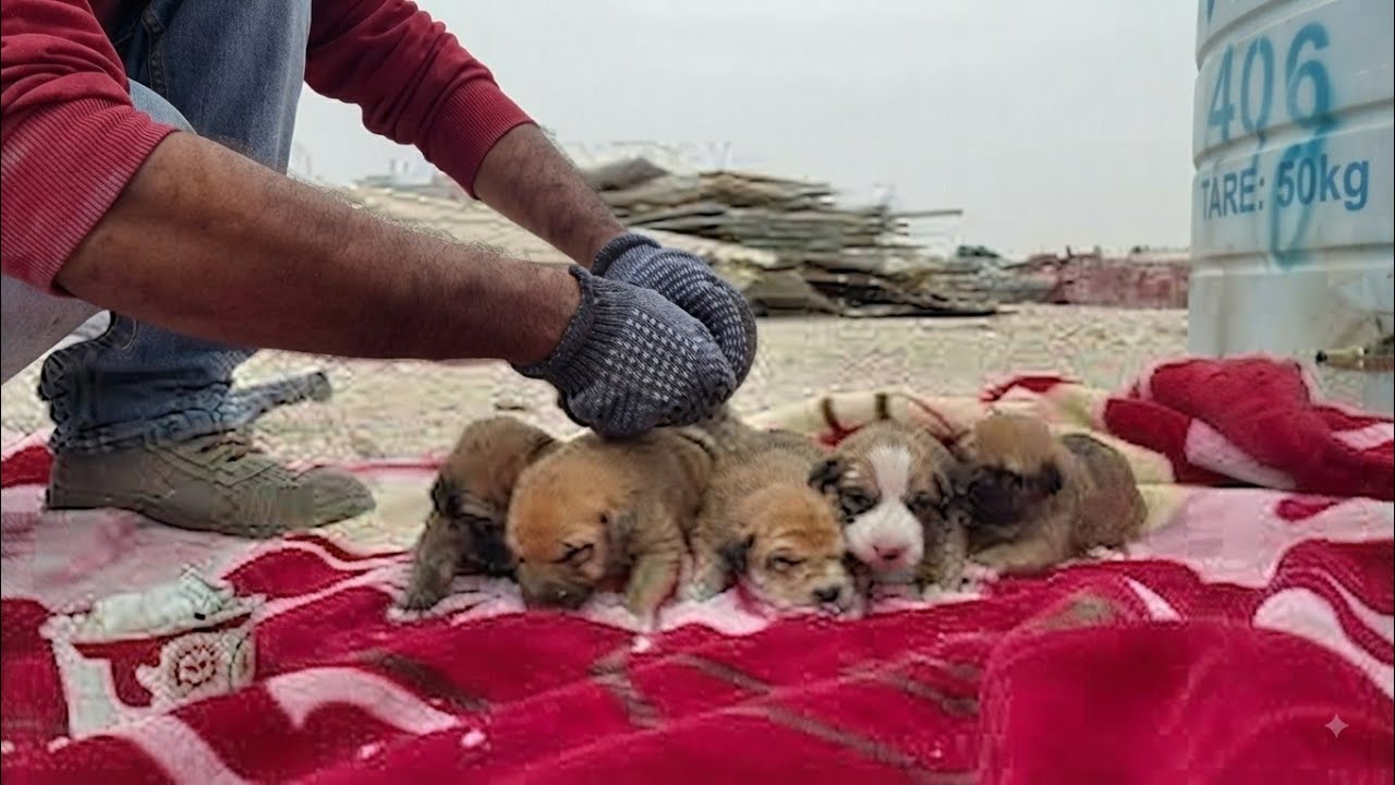 Dramatic Rescue 💔 Dying Motherless Puppies Found at a Construction Site | Puppy Rescue Story 🐶😭
