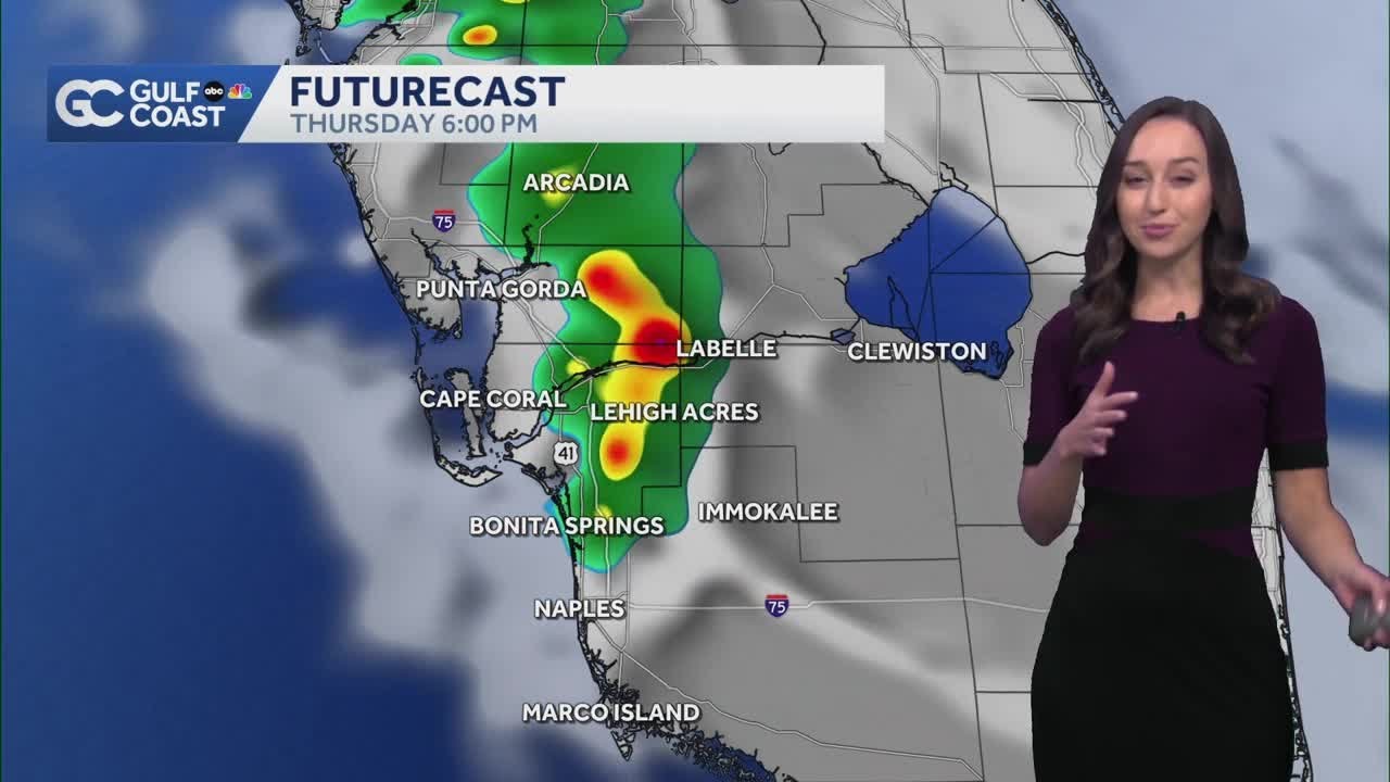 Coastal showers and storms Thursday afternoon and evening for Southwest Florida
