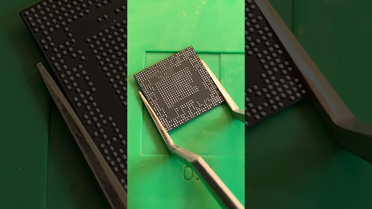 Cpu Reballing With Universal Stencil #mobilerepair #electronics