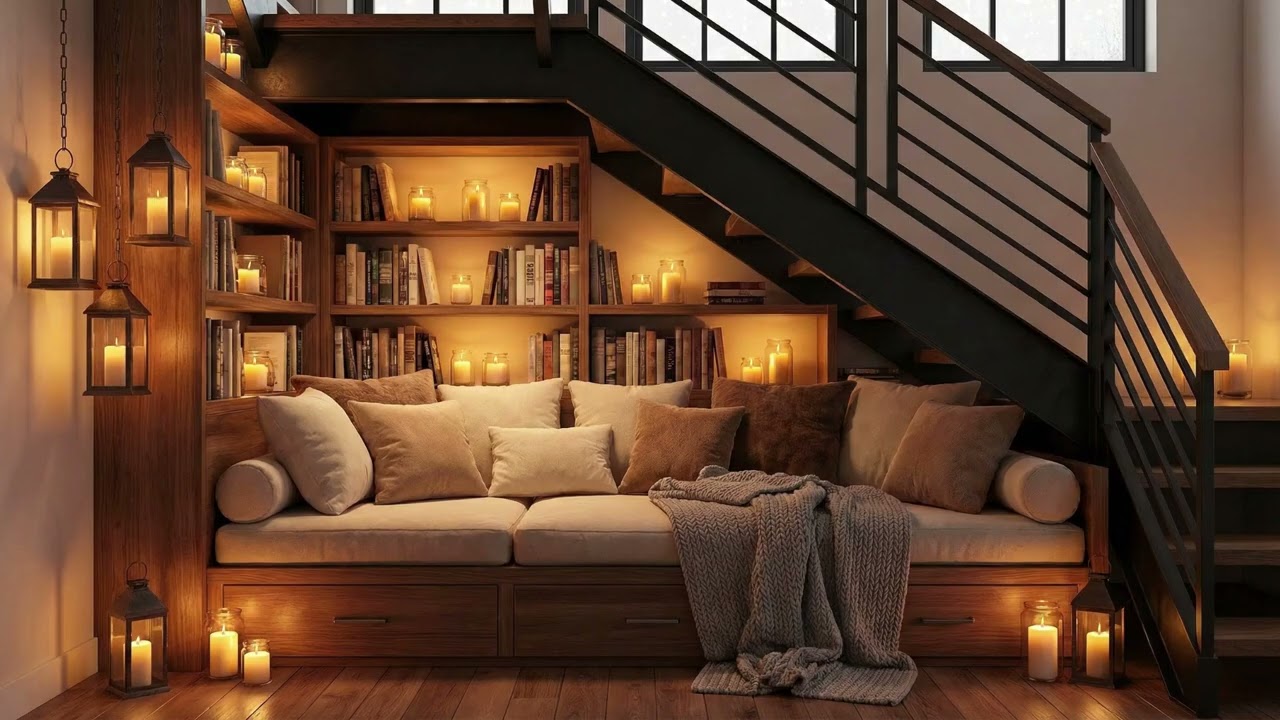Staircase Reading Nook | Warm & Cozy Study Music for Focus & Relaxation
