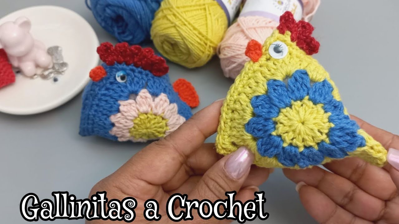 Gallinita a crochet con 2 grannys #crochet #handmade #normaysustejidos