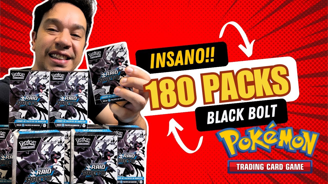 ABRI 180 PACOTES DE BLACK BOLT! EM BUSCA DO ZEKROM SECRETO! Feat Loja @Canal 40 #pokemontcg