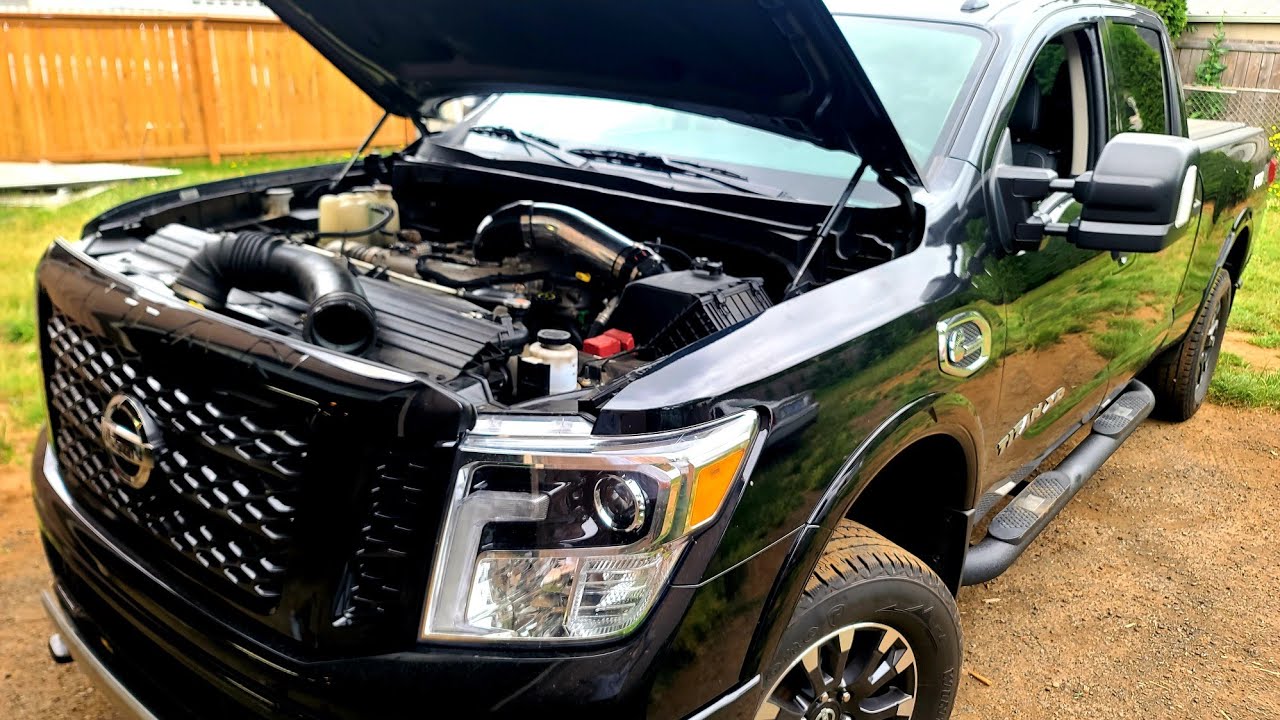 Nissan Titan XD 5.0L diesel Cummins Installing CFT Intake Pipe. Sound, test drive...