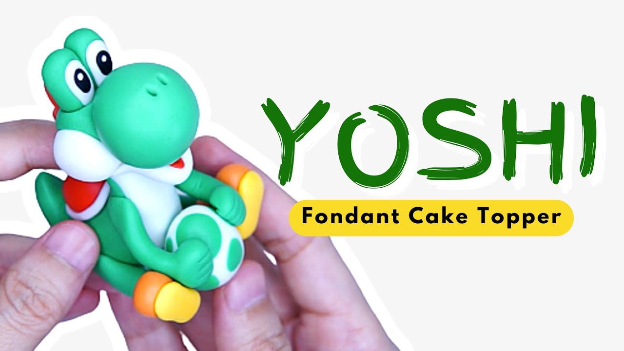 How to make YOSHI 🦖🥚 Fondant Cake Topper |  SUPER MARIO BROS THEME