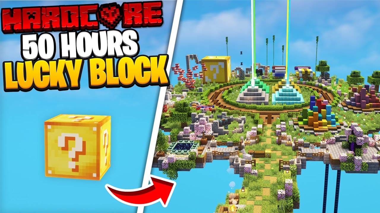 I Survived 50 Hours on ONE BLOCK LUCKY BLOCK in Minecraft