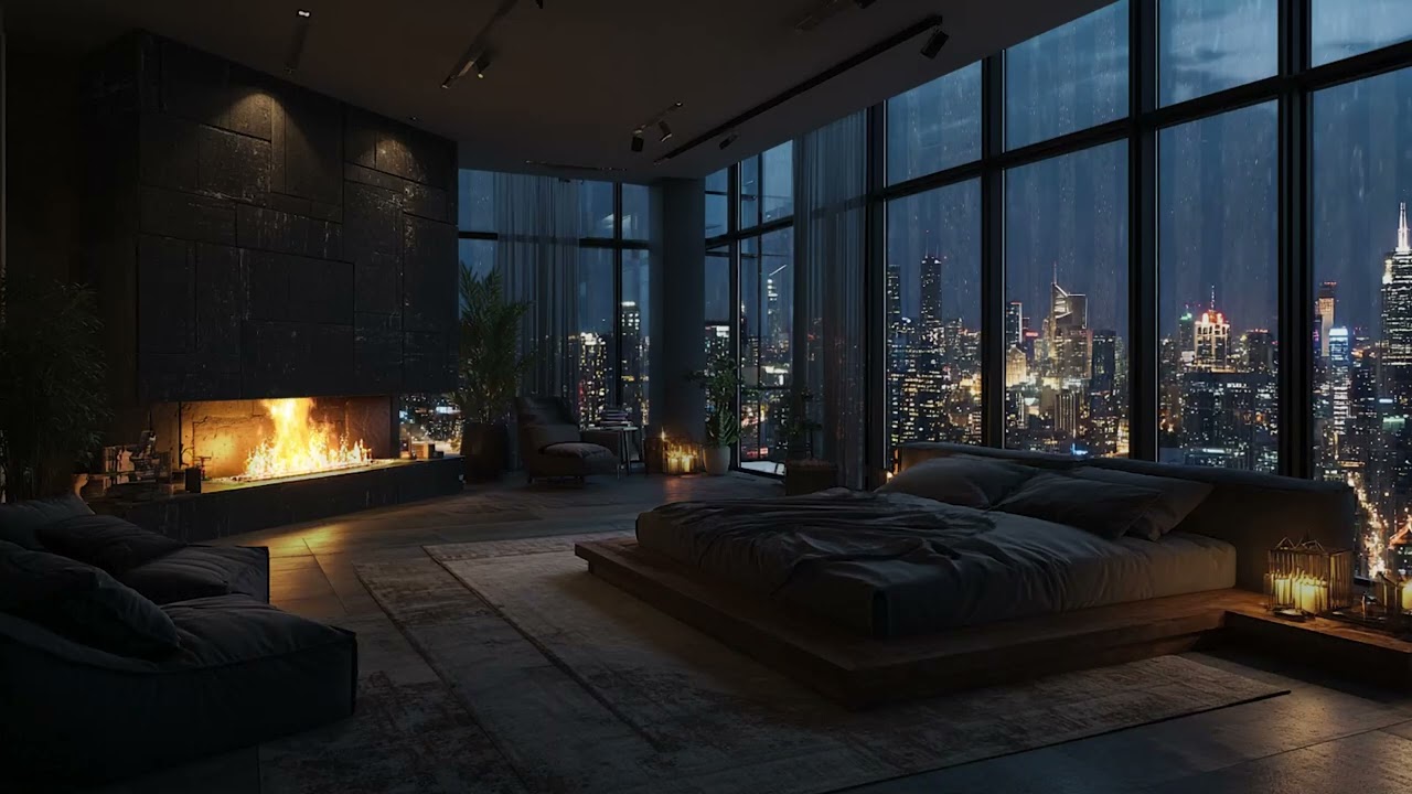 Rain on Window at Midnight 🌙 Relaxing Sleep Ambience