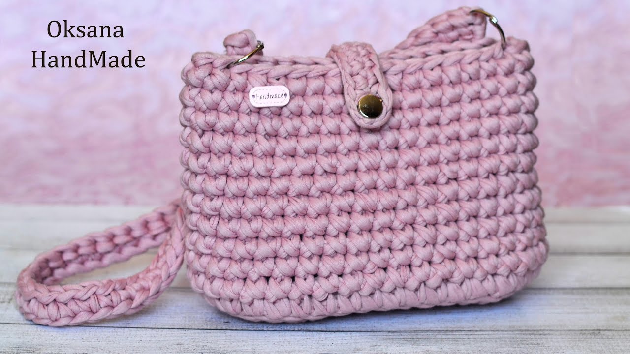 Сумка из  трикотажной пряжи. Crochet bag