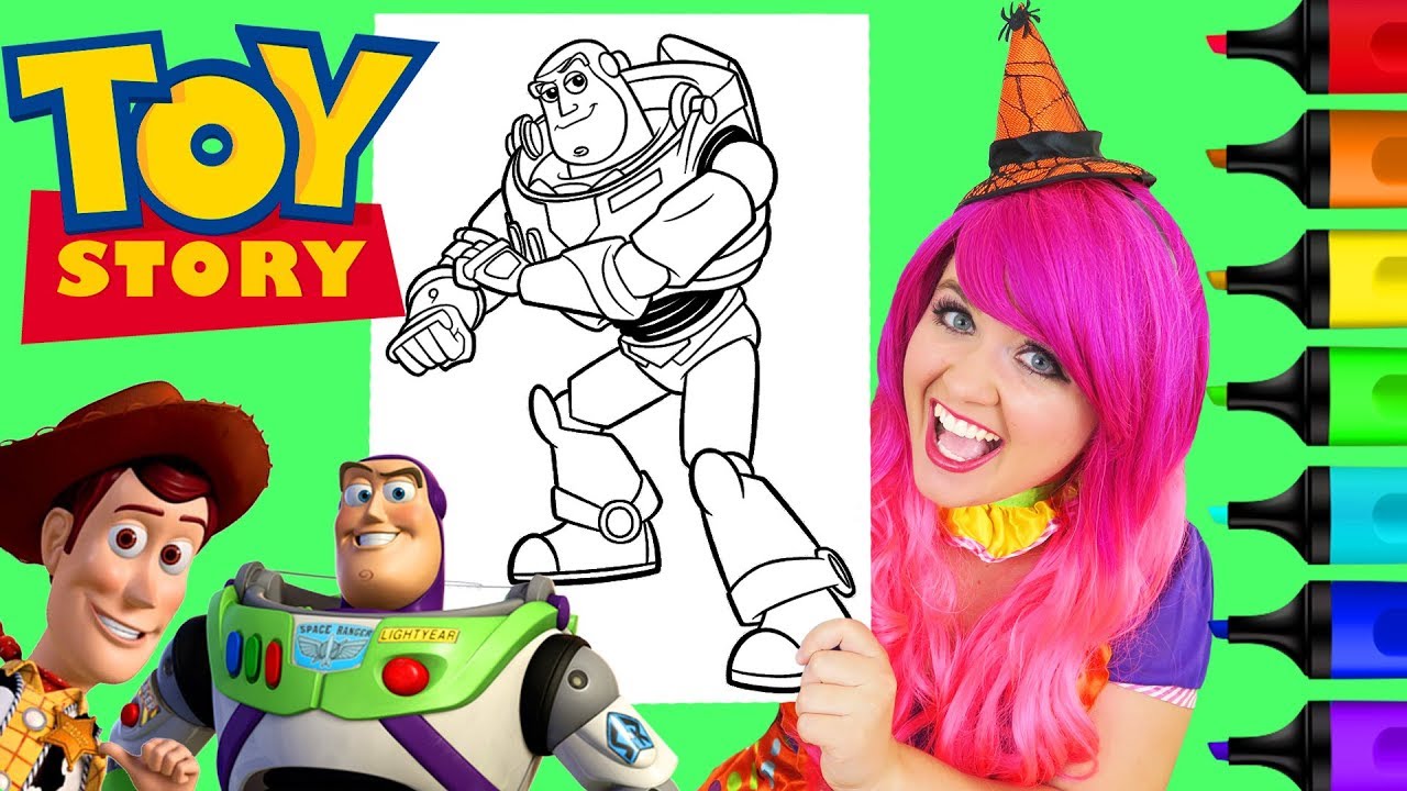 Coloring Buzz Lightyear Toy Story Coloring Page Prismacolor Colored Paint Markers | KiMMi THE CLOWN