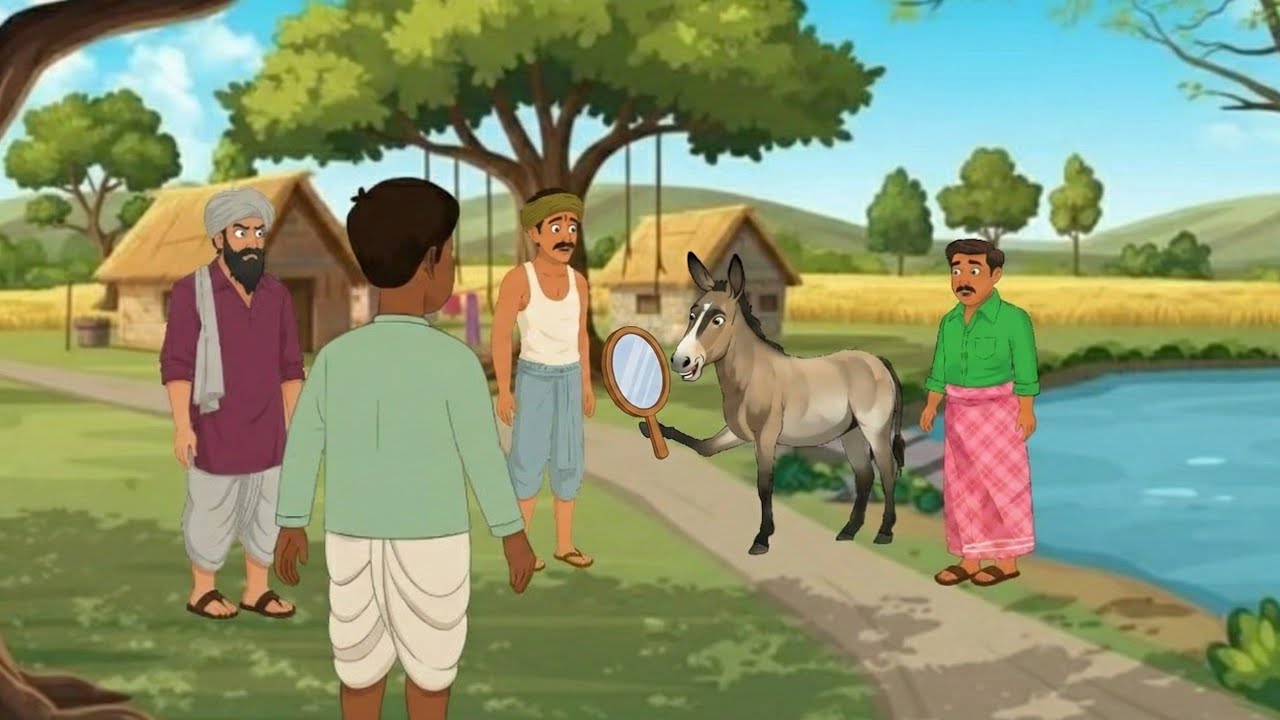 आदमी  गधा और  आयना  हिन्दी 2d moral story  admi gadha aur ayena  .