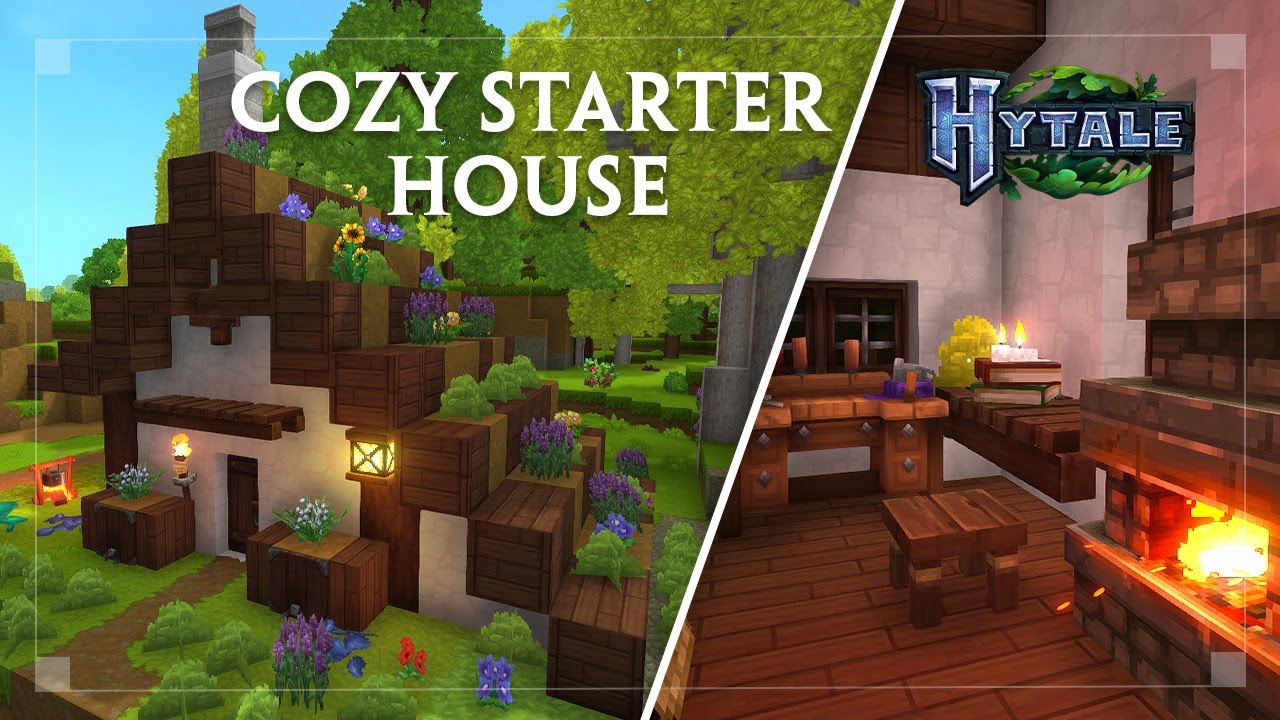 Building a Cozy Starter House in Hytale (Relaxing Gameplay)