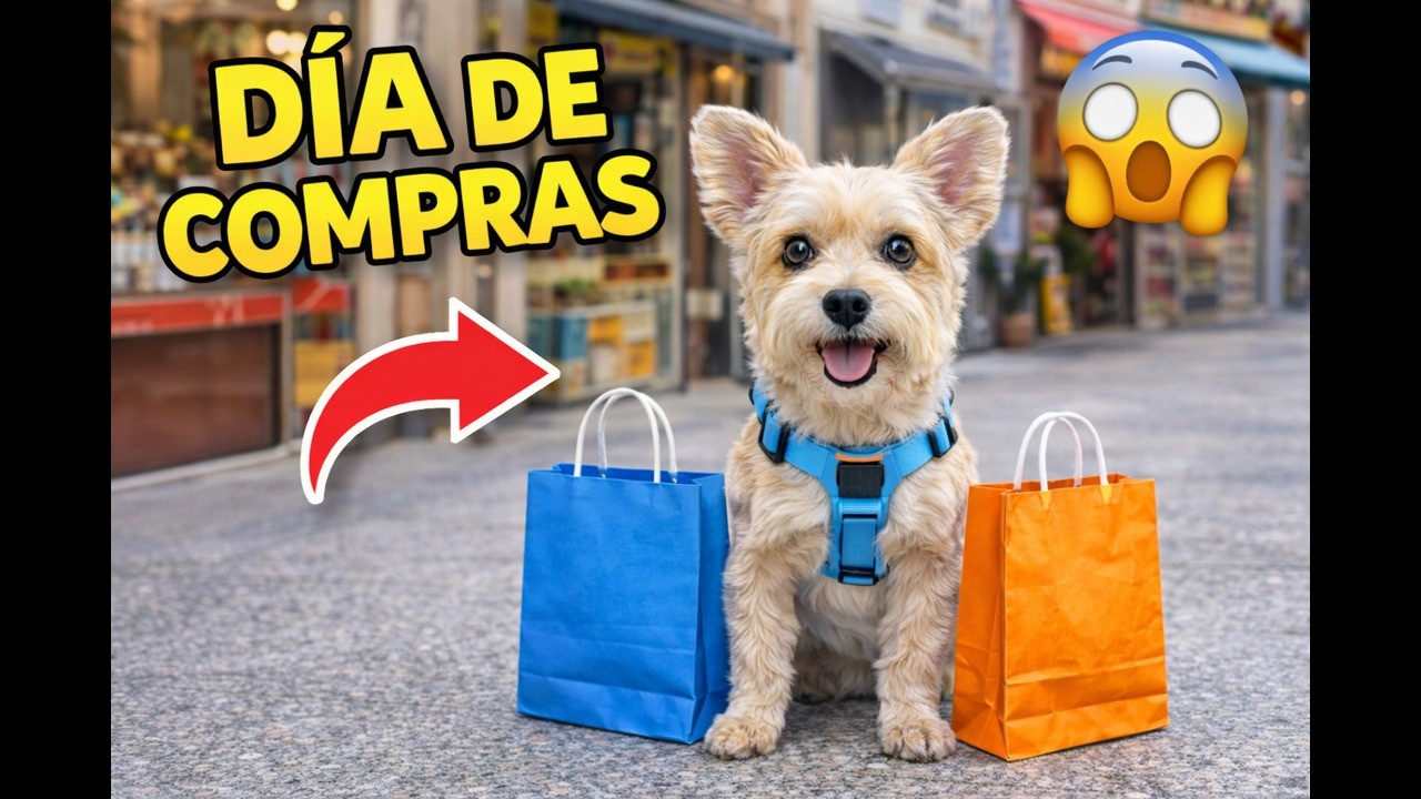 Fuimos de  compras con mi perrito Floy 🛍️, y su reacción al regalo del final fue increíble!🎁🐾