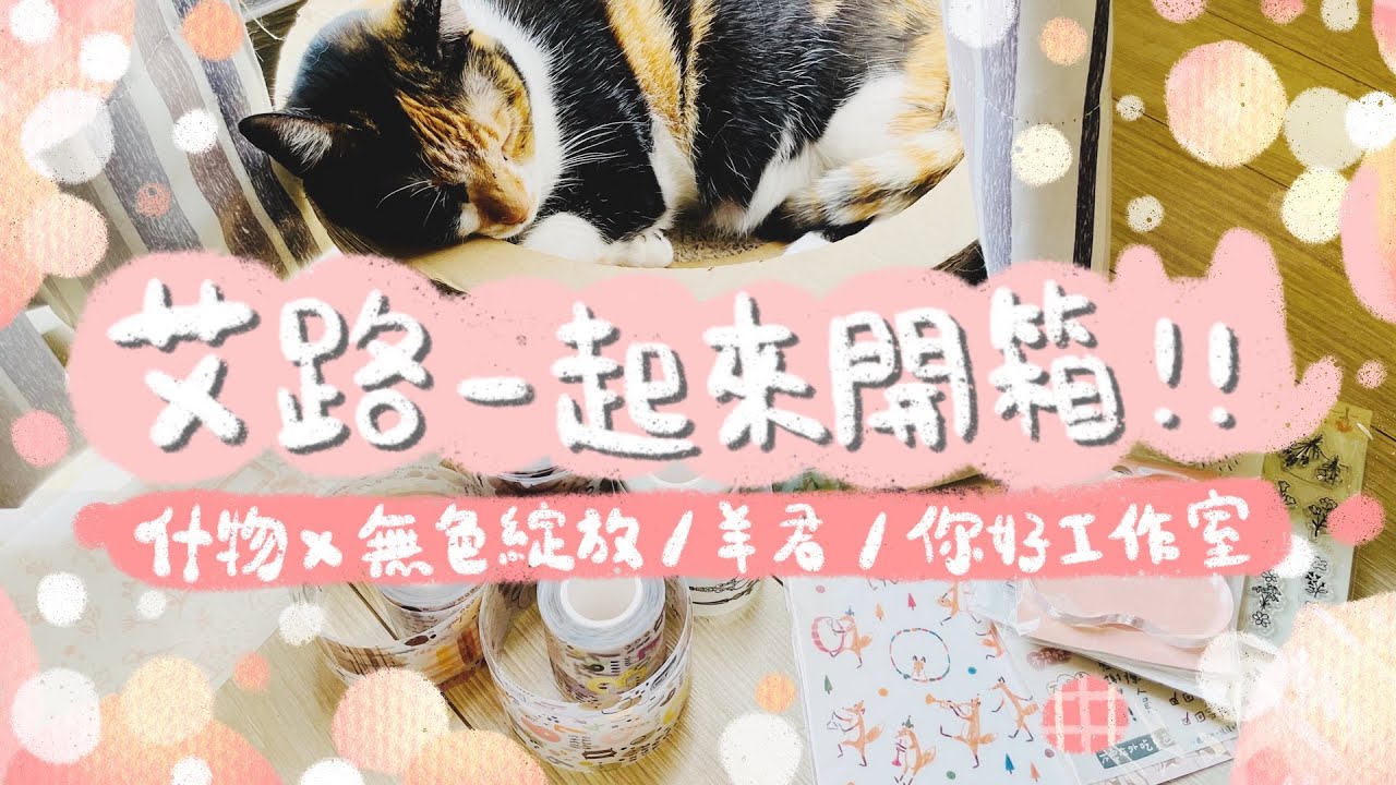 艾路陪我一起開箱! 什物x無色綻放、羊君、你好工作室紙膠帶 | 緋緋 FiFi