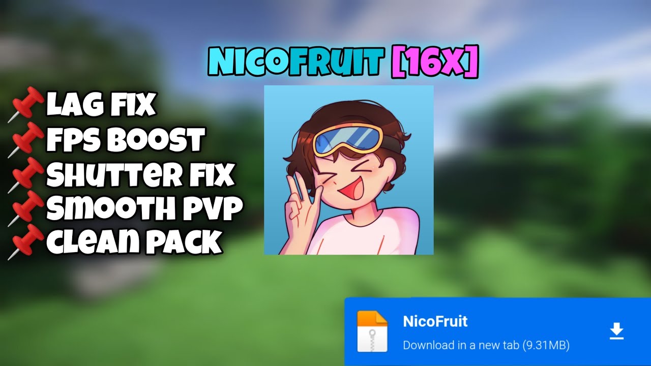 NicoFruit [16x] MOD FOR MCPE 1.21+ || (Smooth pvp)