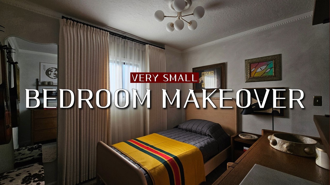 Completely TRANSFORMING This Tiny Bedroom (small room makeover for my teen brother)