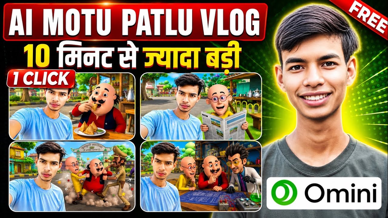 🔥 Motu Patlu AI Vlog Kaise Banaye? | Gemini Omni AI Full Tutorial (FREE 2026)