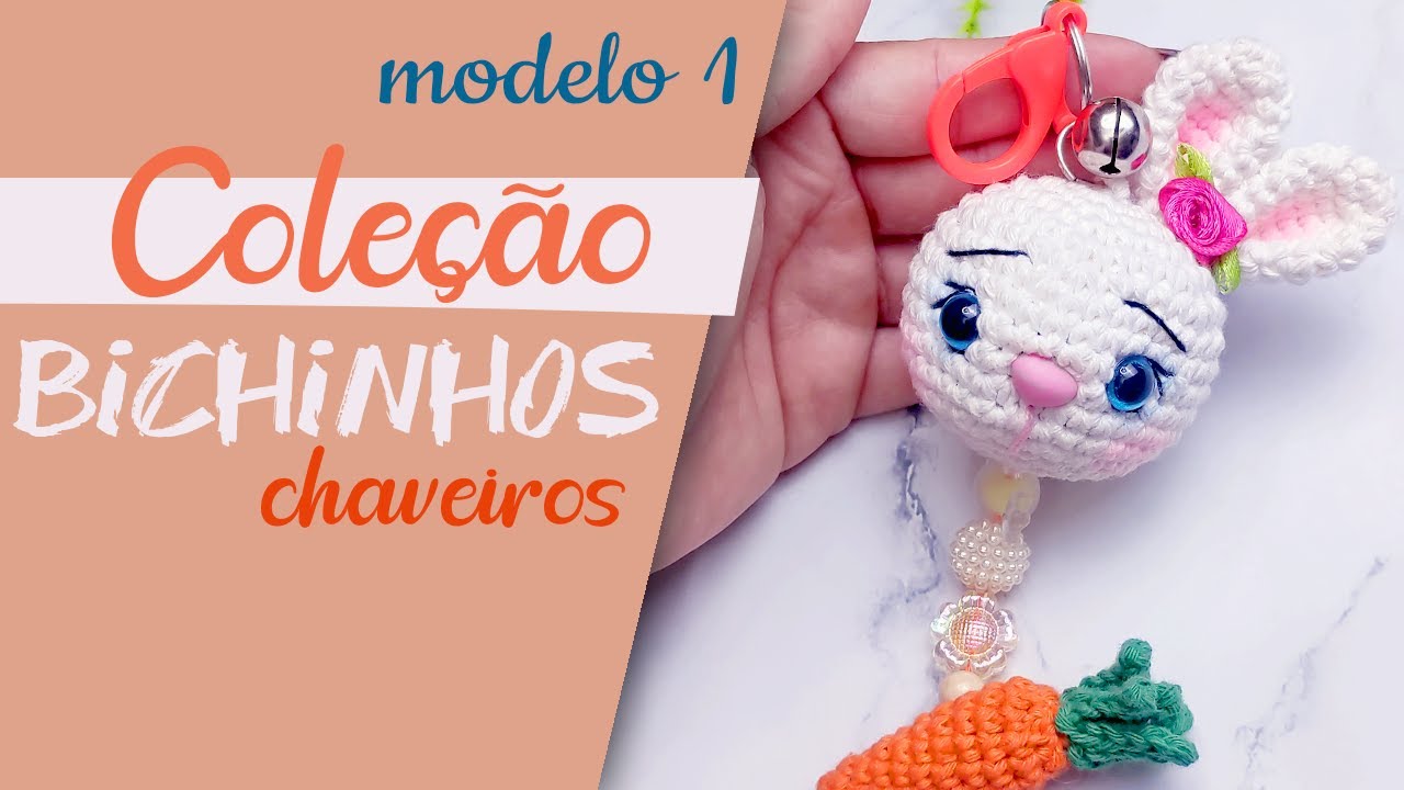 #amigurumi coleção bichinhos chaveiros modelo 1 (coelho)