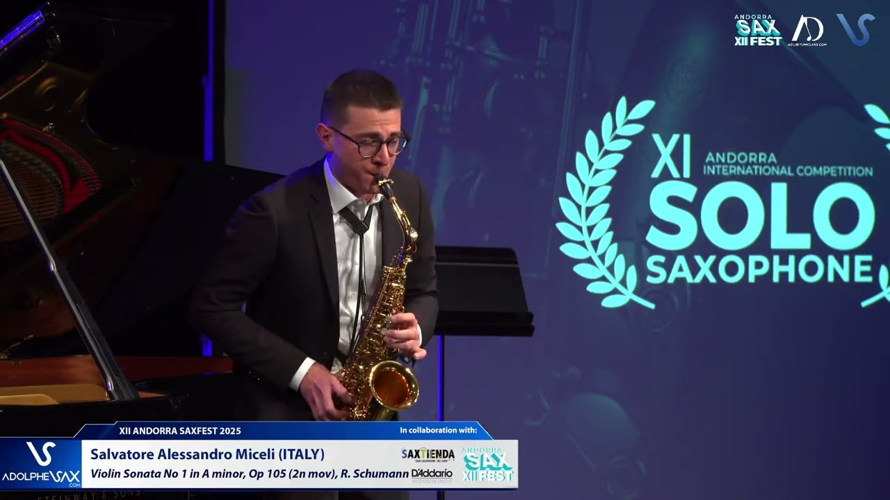 Salvatore Alessandro Miceli (Italy) plays Violin Sonata No1 in A m, Op 105 (2n mov) by R. Schumann