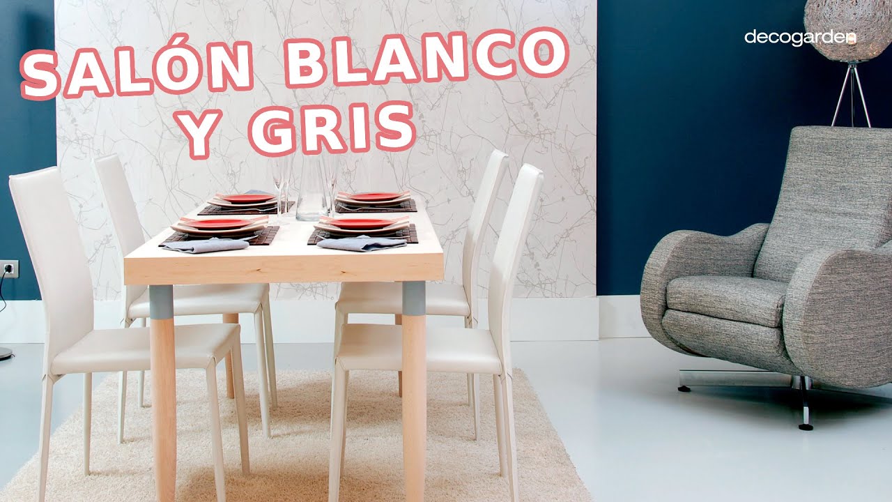 Decorar salón comedor en blanco y gris haciendo tu propia mesa // Decogarden